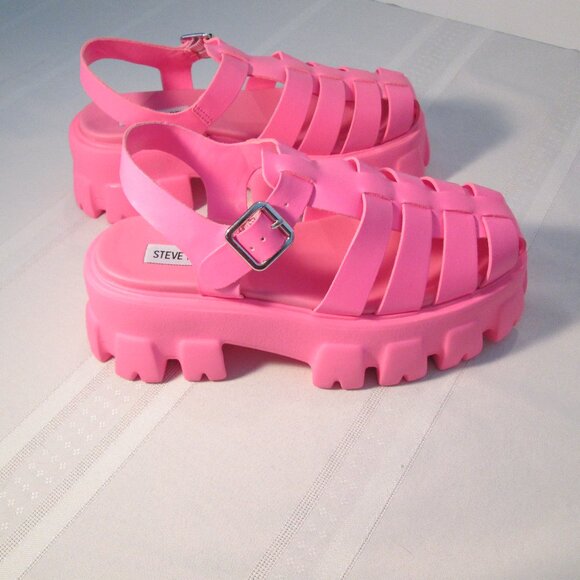 Steve Madden Echo Fisherman Sandal Hot Pink Sz 7 - Picture 6 of 11